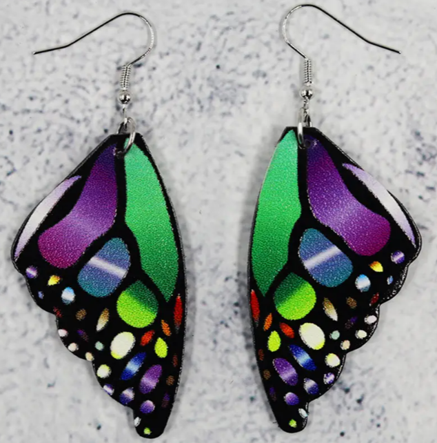 Boho schmetterlingsflügel dangle ohrringe