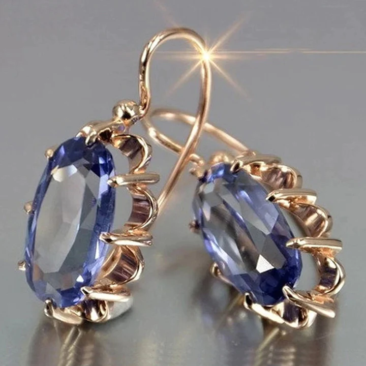 Vintage golden blau crystal ohrringe