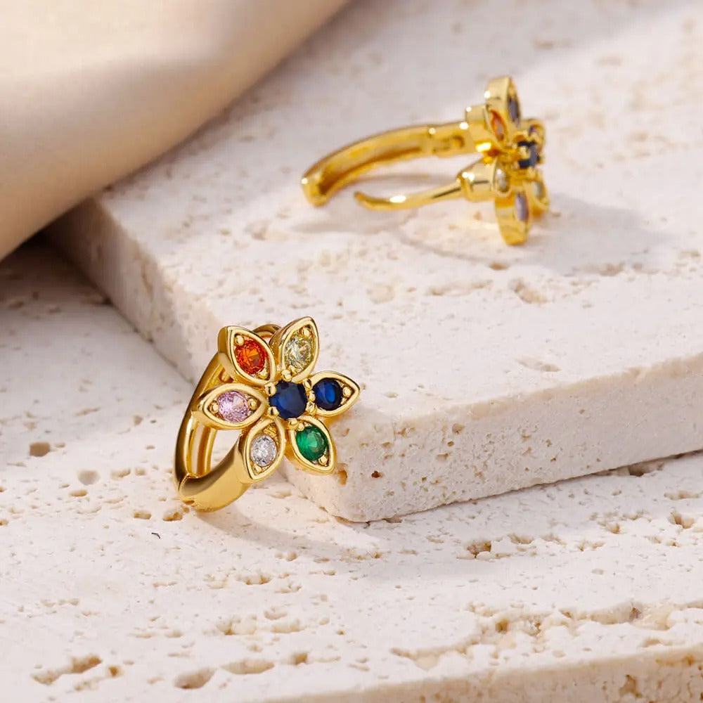 Kirstal - Bezaubernde Regenbogen-Zirkon-Ohrringe