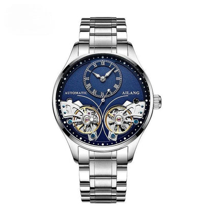 Mechanische uhr mit doppeltem tourbillon und leuchtanzeige