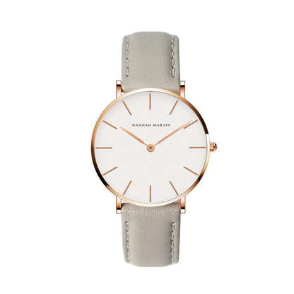 Sara - Damenuhr mit Lederarmband und Rundem Zifferblatt