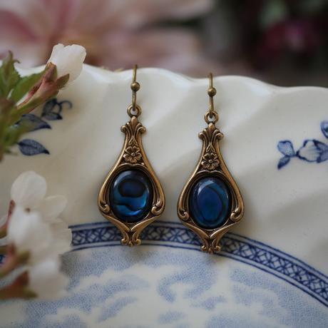 Blaue boho ohrringe aus gold