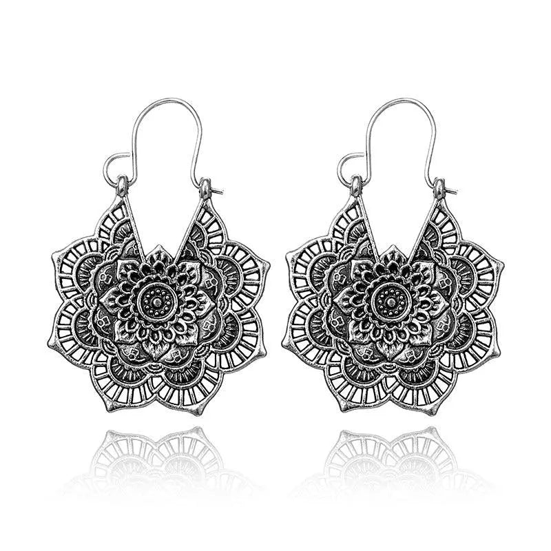 Lotus Mandala Earrings Unique Joyas