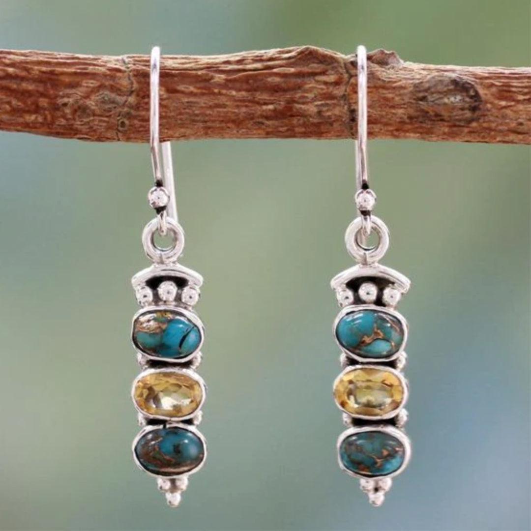 Boho silber ohrringe mit opal