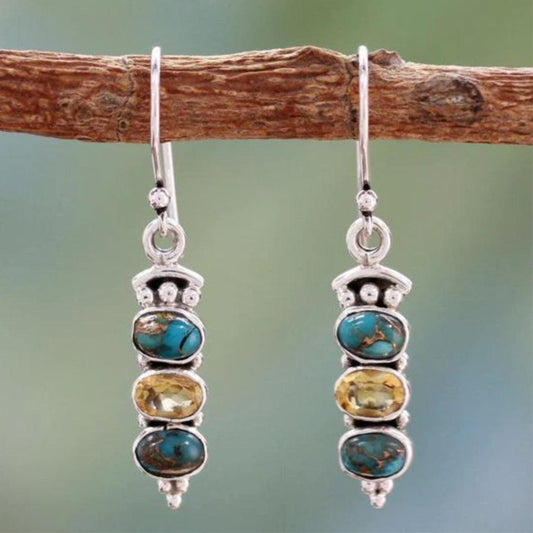 Boho silber ohrringe mit opal