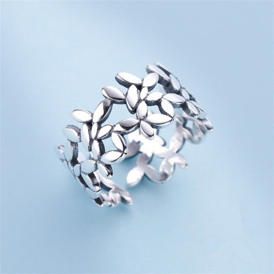 Verstellbarer efeu-ring aus sterlingsilber