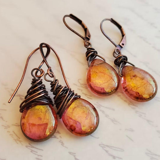 Vintage firefly earrings