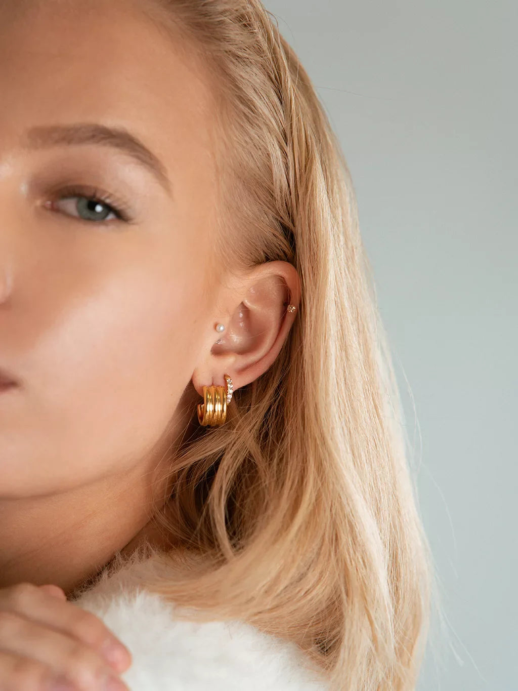 Dorose 18K-vergoldete Ohrringe aus nickelfreiem Edelstahl | wasserfest und hautverträglich für Beruf & Freizeit