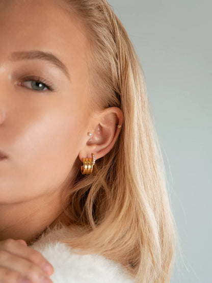 Dorose 18K-vergoldete Ohrringe aus nickelfreiem Edelstahl | wasserfest und hautverträglich für Beruf & Freizeit