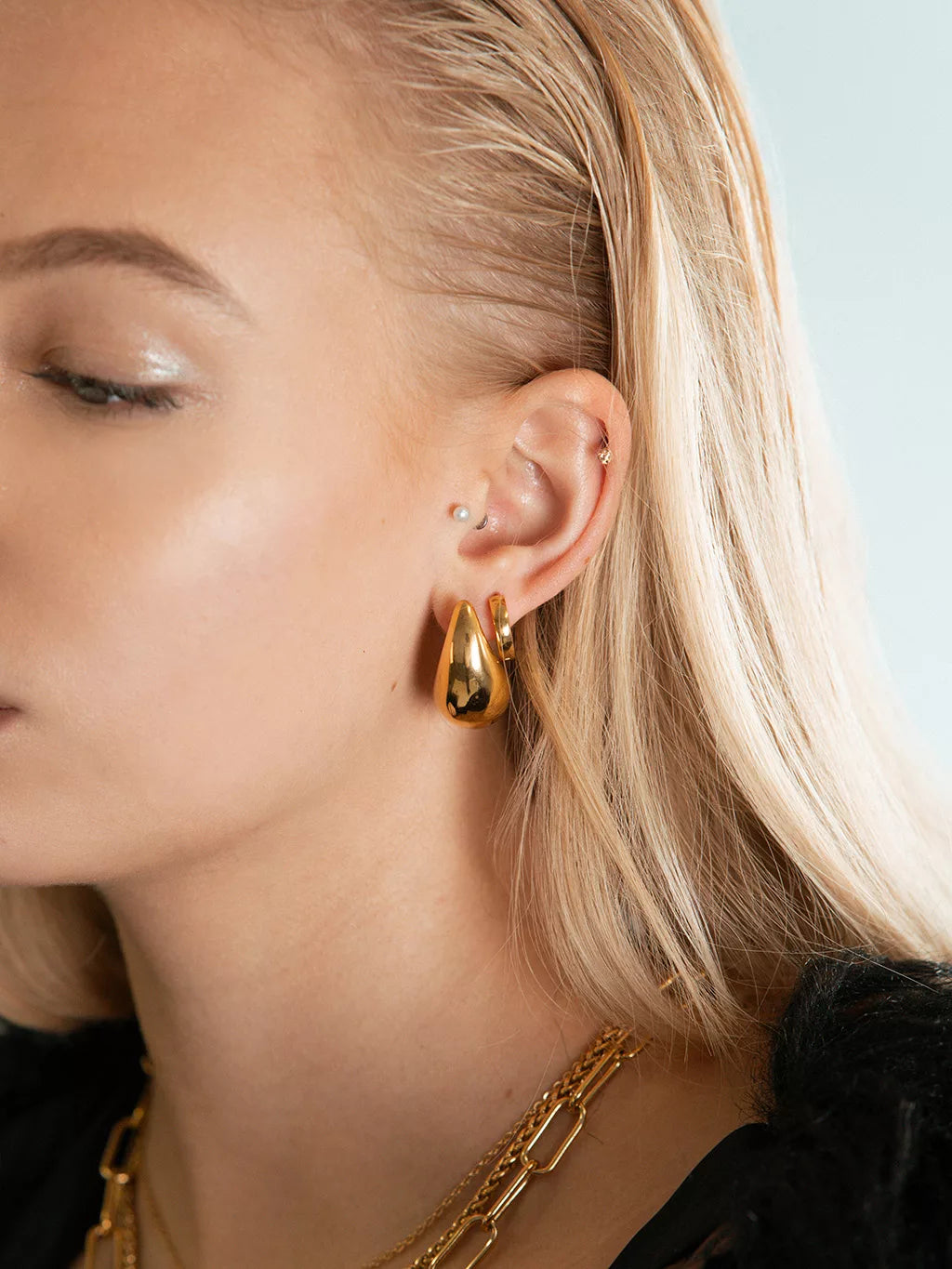 Dorose 18K-vergoldete Ohrringe aus nickelfreiem Edelstahl | wasserfest und hautverträglich für Beruf & Freizeit