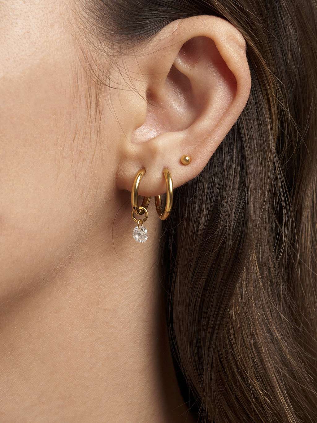 Dorose 18K-vergoldete Ohrringe aus nickelfreiem Edelstahl | Hypoallergener wasserdichter Schmuck für sensible Haut