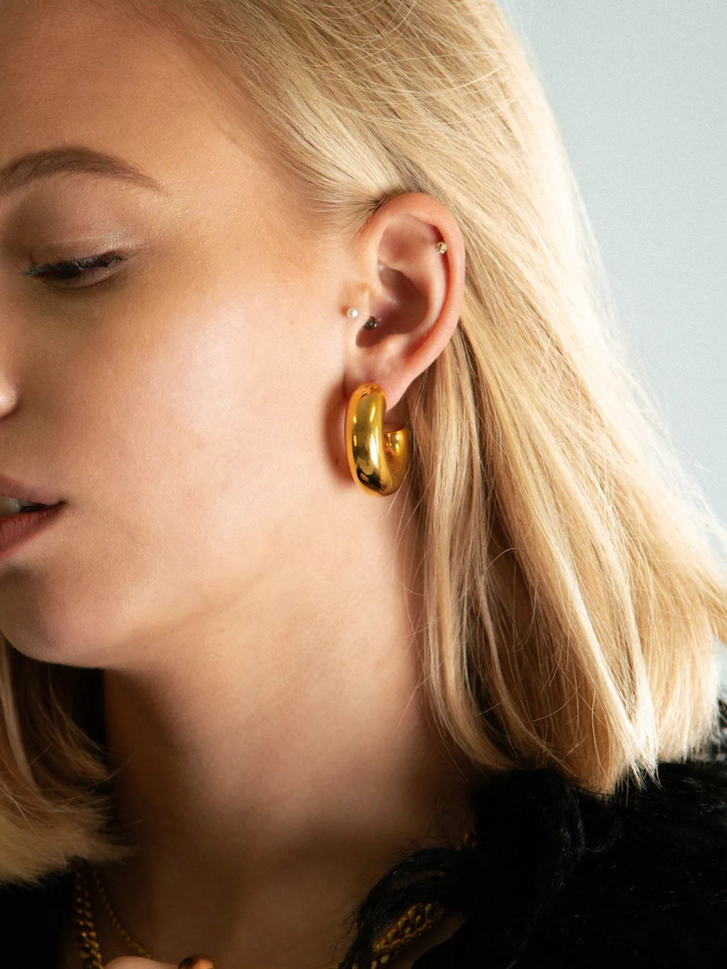 Dorose 18K-vergoldete Ohrringe aus nickelfreiem Edelstahl | wasserfest und hautverträglich für Beruf & Freizeit