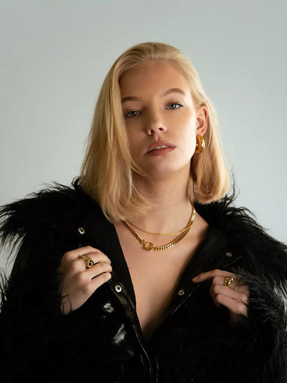 18K vergoldete Edelstahl Halskette für Damen - Wasserfester Schmuck - Geschenkidee -Hypoallergener Alltagsschmuck von Dorose