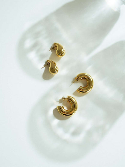 Dorose 18K-vergoldete Ohrringe aus nickelfreiem Edelstahl | wasserfest und hautverträglich für Beruf & Freizeit