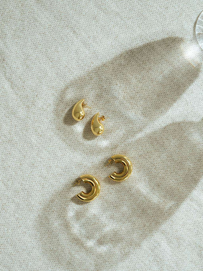 Dorose 18K-vergoldete Ohrringe aus nickelfreiem Edelstahl | wasserfest und hautverträglich für Beruf & Freizeit