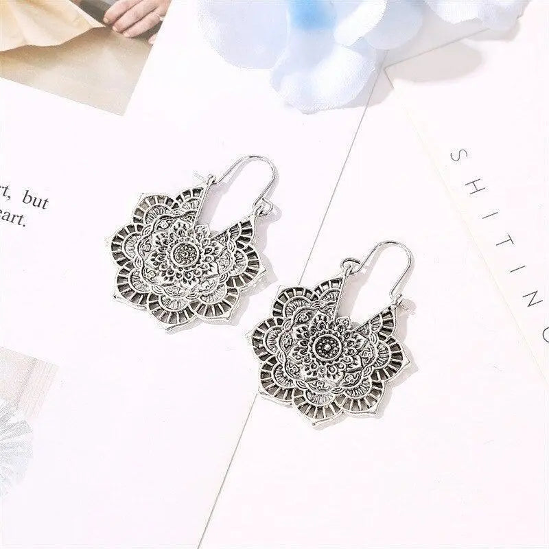 Lotus Mandala Earrings Unique Joyas