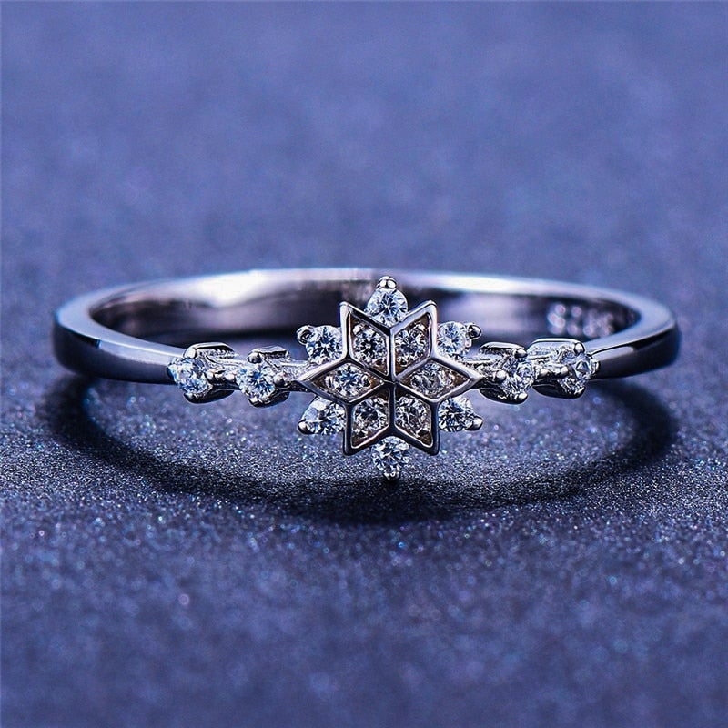 Schneeflocken ring aus 925 sterling silber