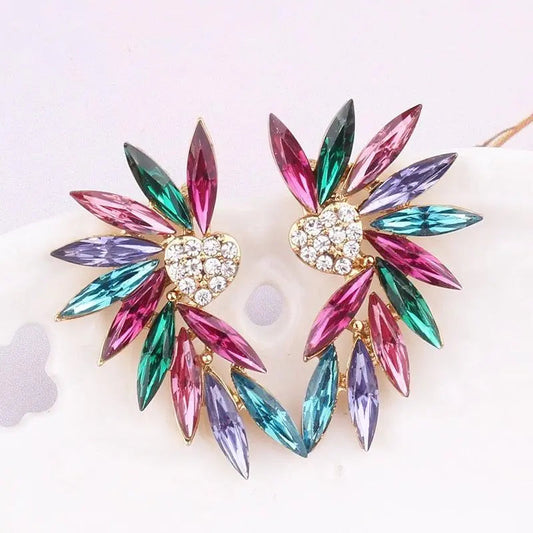 Heart Wing Earrings with Zirconias Unique Joyas