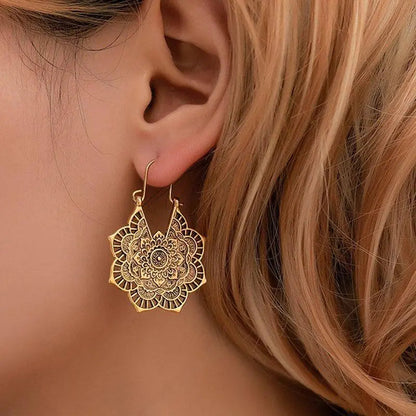 Lotus Mandala Earrings Unique Joyas