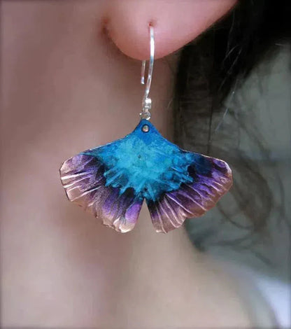 Boho-ohrringe mit blauem schmetterling in sterlingsilber