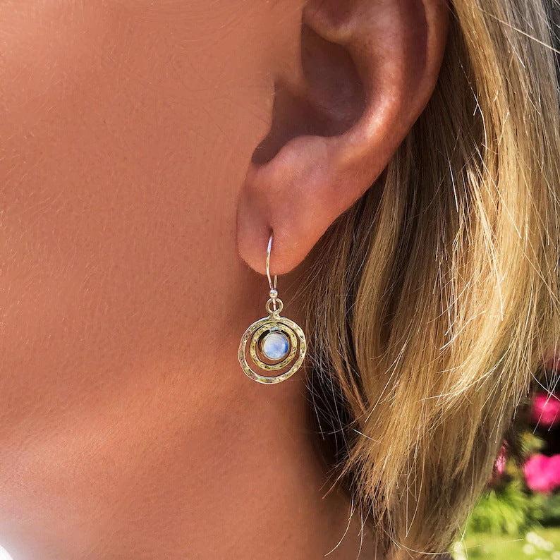 Boho saturn mit türkis opal ohrringen