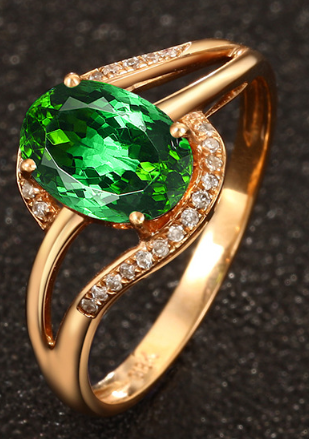 Vintage granat kristall zirkonia goldring