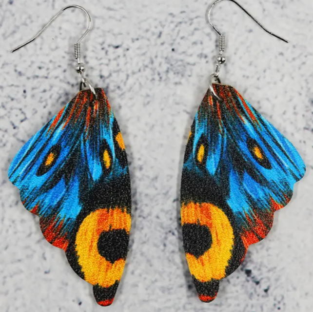 Boho schmetterlingsflügel dangle ohrringe