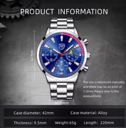 Stilvolle silberne herrenuhr