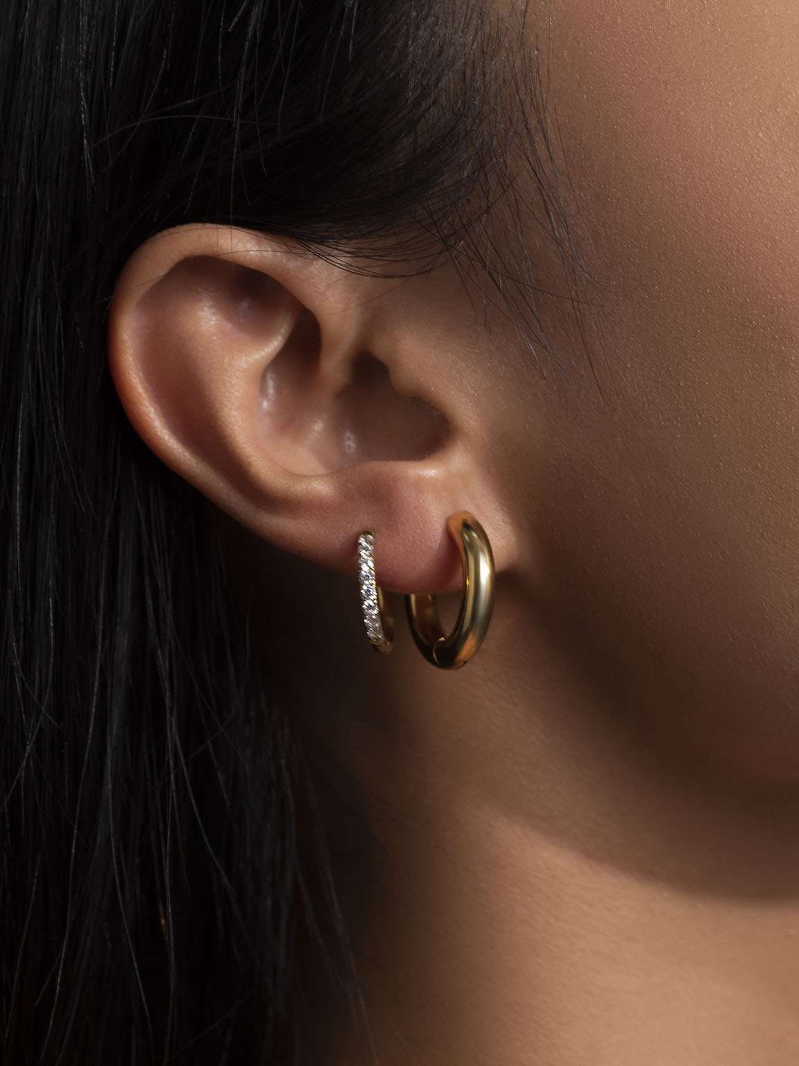 Dorose 18K-vergoldete Ohrringe aus nickelfreiem Edelstahl | Hypoallergener wasserdichter Schmuck für sensible Haut