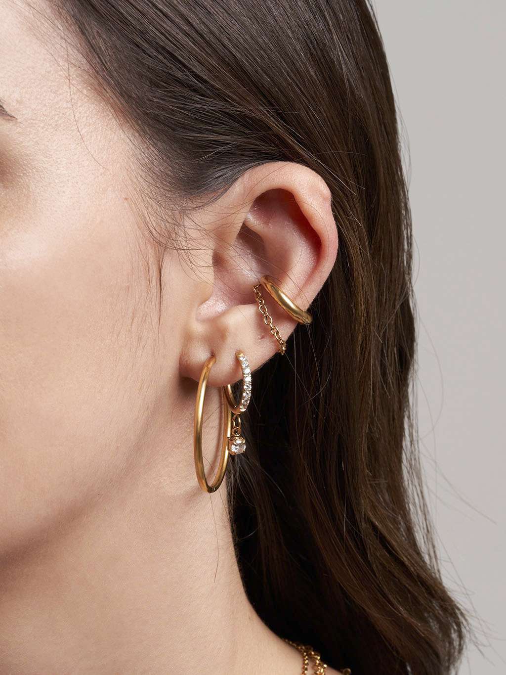 Blank Hoops Ohrringe Gold 25mm - Dorose | Wasserfester Schmuck, 18K vergoldet