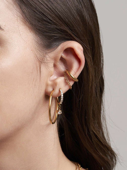 Blank Hoops Ohrringe Gold 25mm - Dorose | Wasserfester Schmuck, 18K vergoldet