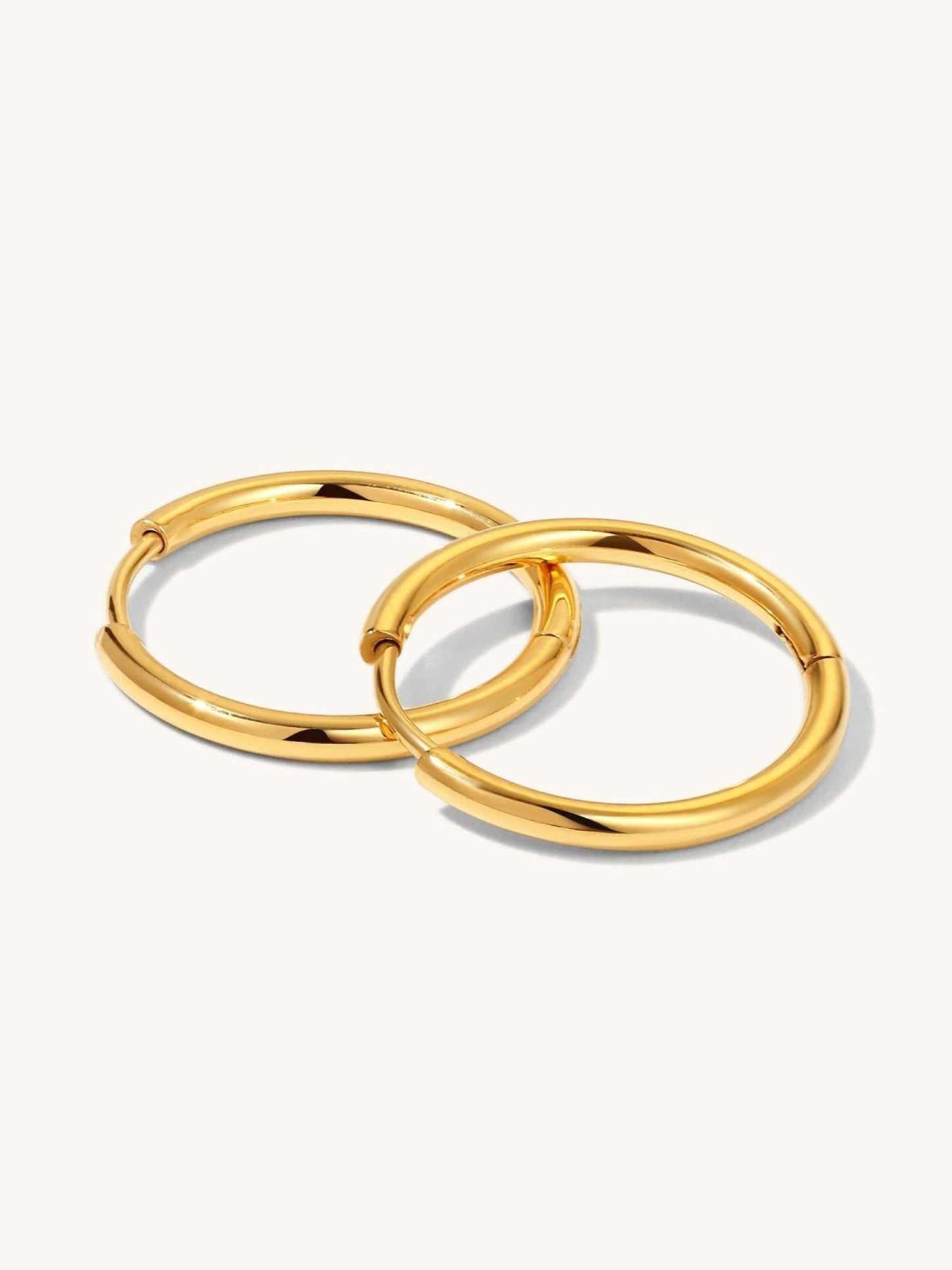 Blank Hoops Ohrringe Gold 25mm - Dorose | Wasserfester Schmuck, 18K vergoldet