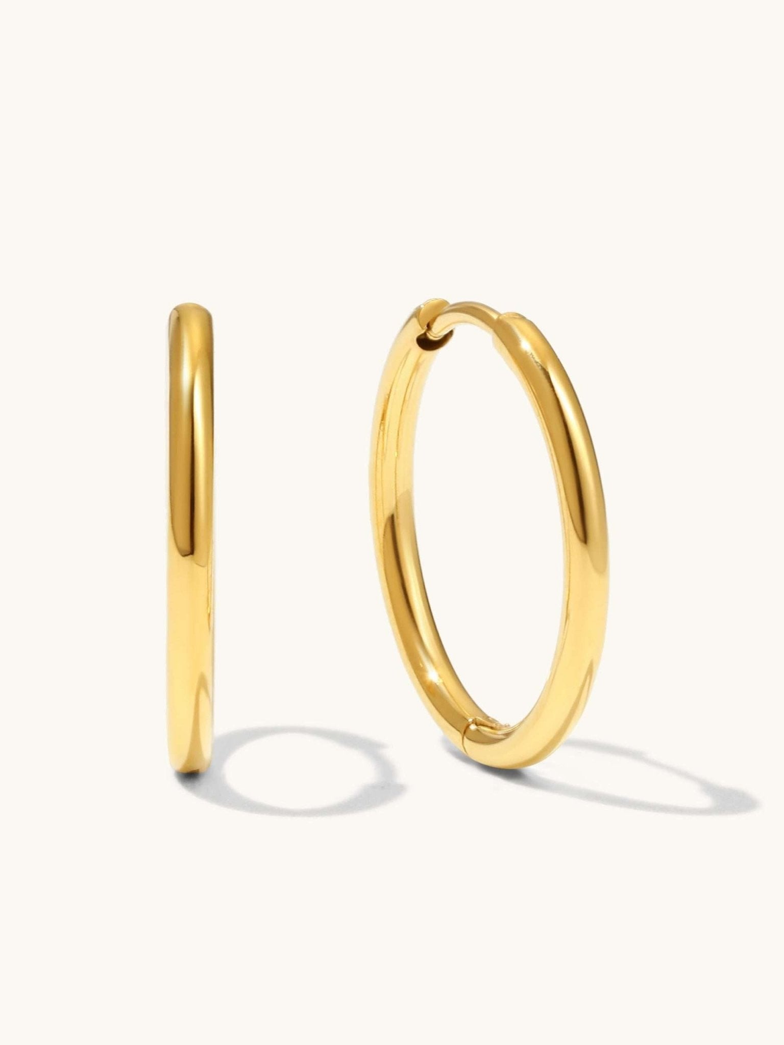 Blank Hoops Ohrringe Gold 25mm - Dorose | Wasserfester Schmuck, 18K vergoldet