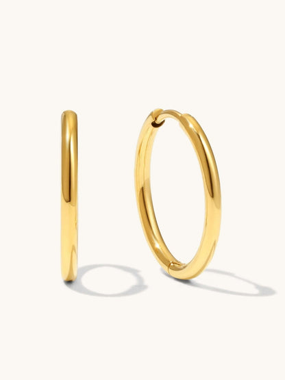 Blank Hoops Ohrringe Gold 25mm - Dorose | Wasserfester Schmuck, 18K vergoldet