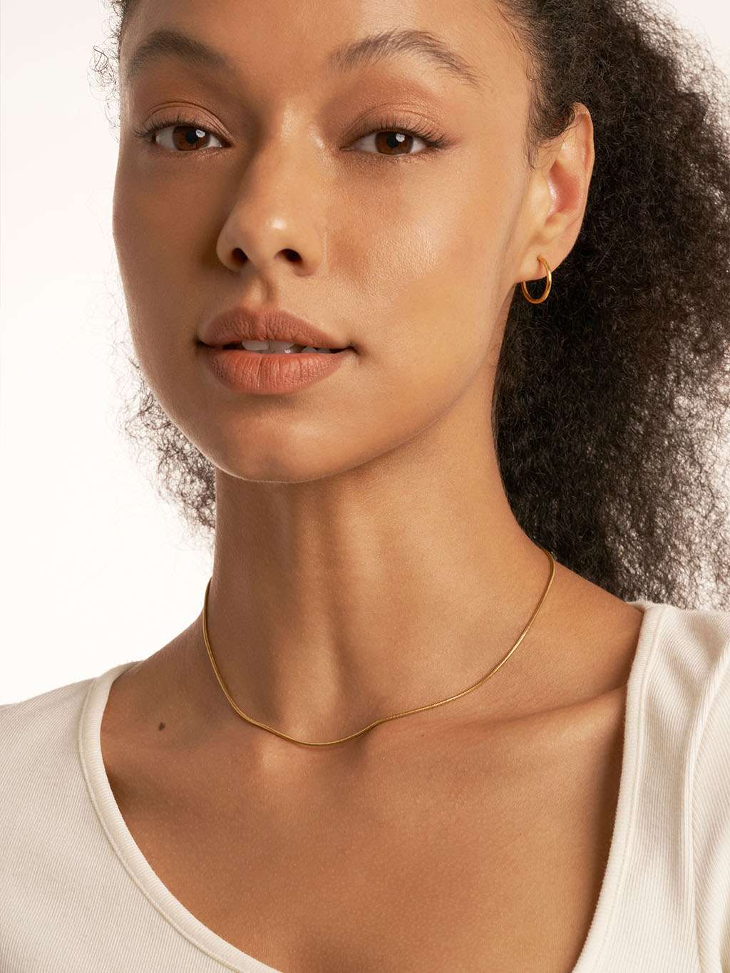 Blank Hoops Ohrringe Gold Medium 14mm - Dorose | Wasserfester Schmuck, 18K vergoldet