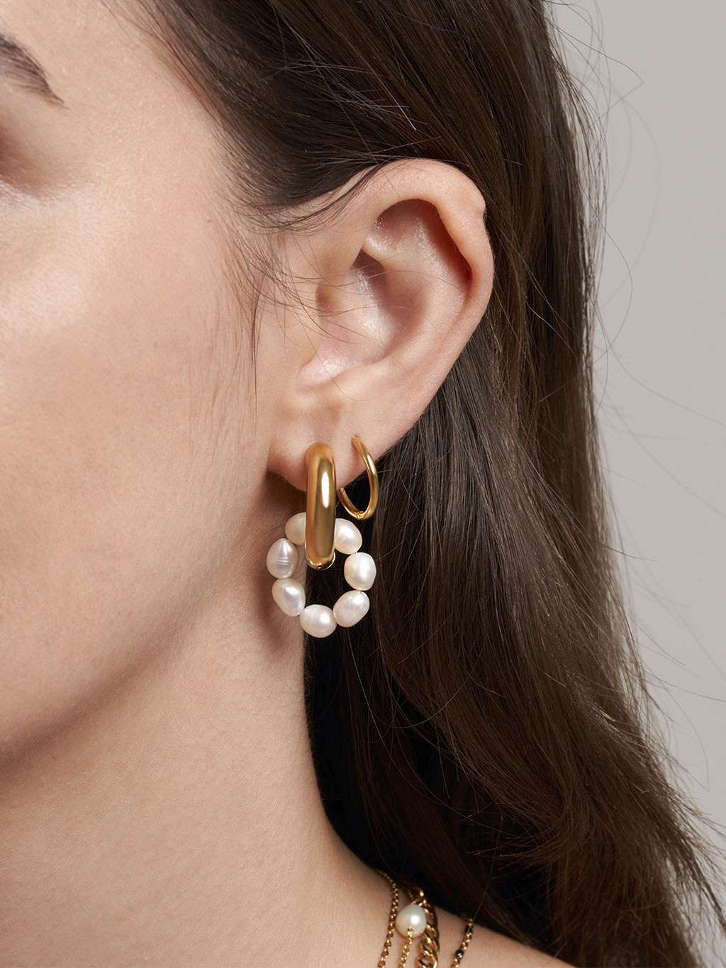 Blank Hoops Ohrringe Small 12mm Gold & Silber - Dorose | Wasserfester Schmuck, 18K vergoldet