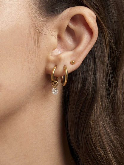 Blank Hoops Ohrringe Small 12mm Gold & Silber - Dorose | Wasserfester Schmuck, 18K vergoldet