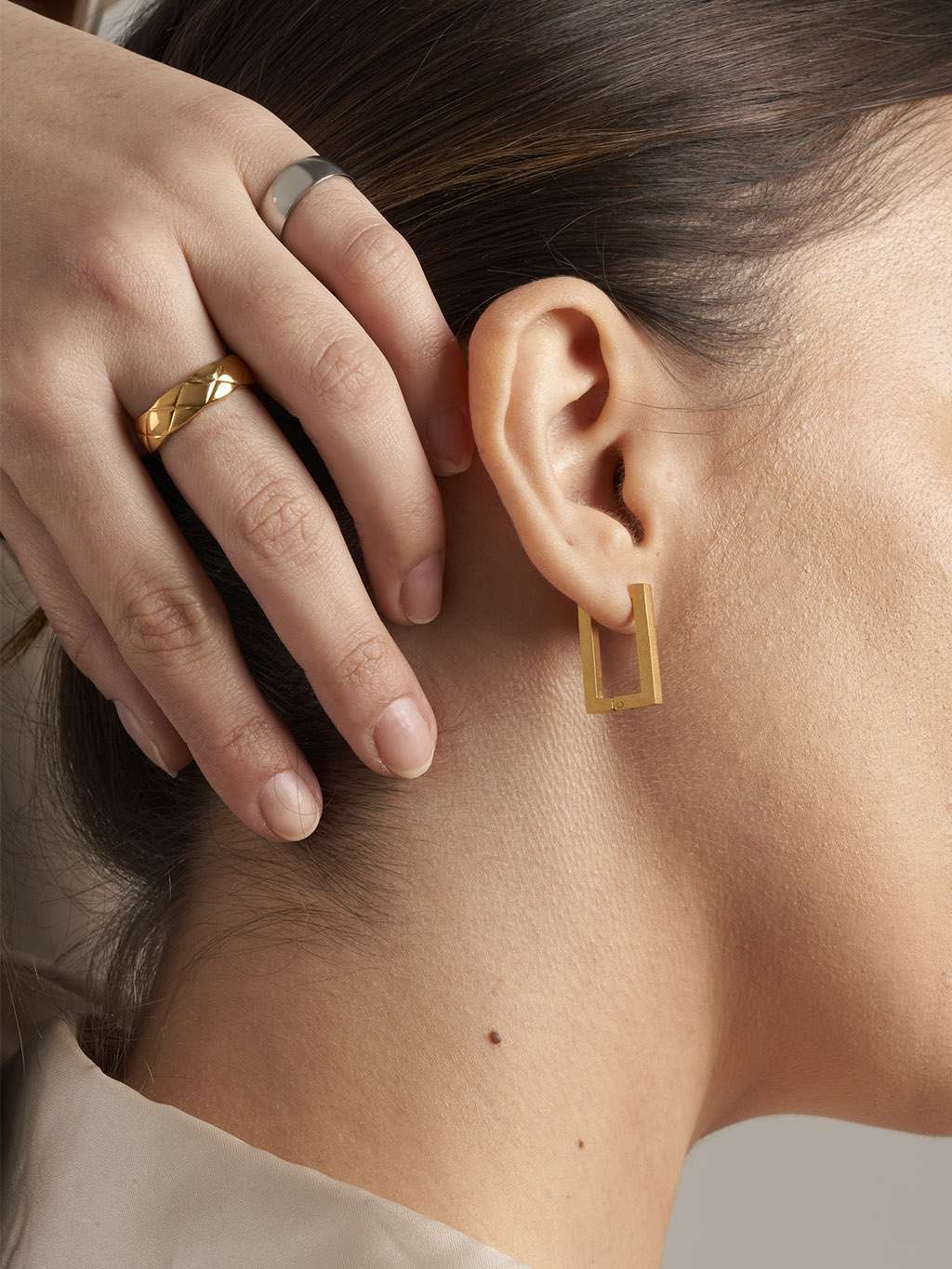 Block Ohrringe Gold & Silber - Dorose | Wasserfester Schmuck, 18K vergoldet