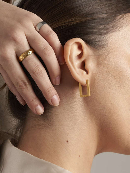 Block Ohrringe Gold & Silber - Dorose | Wasserfester Schmuck, 18K vergoldet