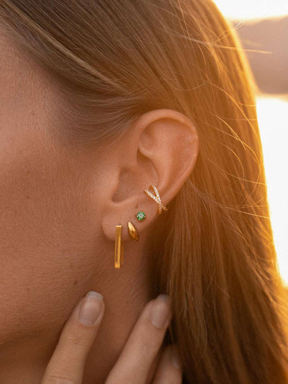 Block Ohrringe Gold & Silber - Dorose | Wasserfester Schmuck, 18K vergoldet