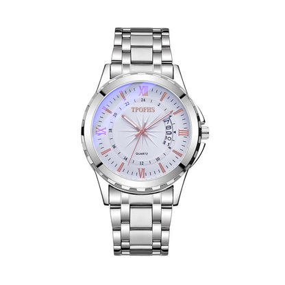 Dario - Quarzuhr aus Stahl mit rundem Zifferblatt