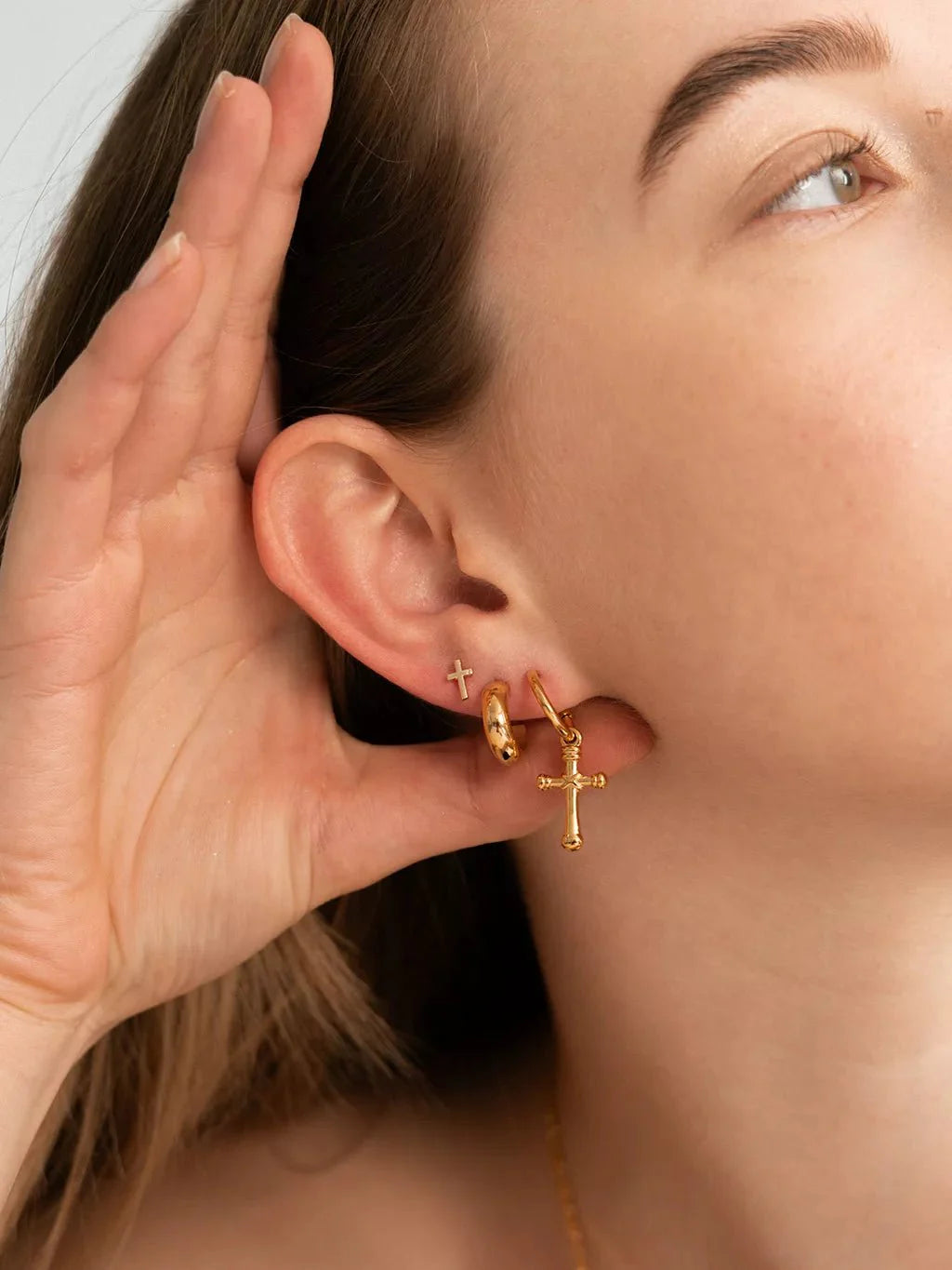 Chunky Ohrringe Gold & Silber Large 11mm - Dorose | Wasserfester Schmuck, 18K vergoldet