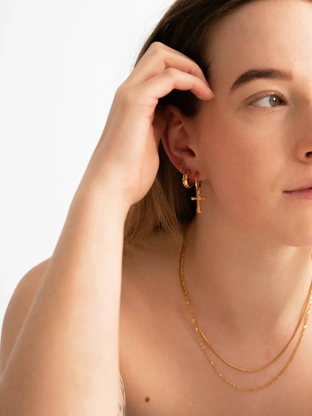 Chunky Ohrringe Gold & Silber Large 11mm - Dorose | Wasserfester Schmuck, 18K vergoldet