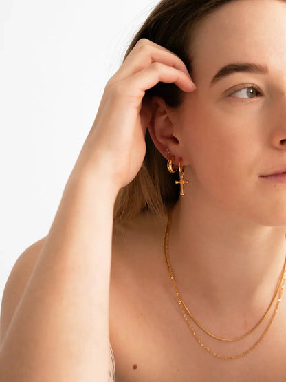 Chunky Ohrringe Gold & Silber Large 11mm - Dorose | Wasserfester Schmuck, 18K vergoldet