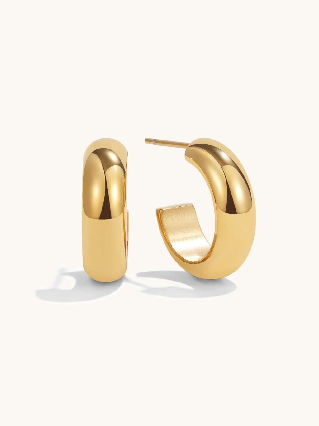 Chunky Ohrringe Gold & Silber Large 11mm - Dorose | Wasserfester Schmuck, 18K vergoldet