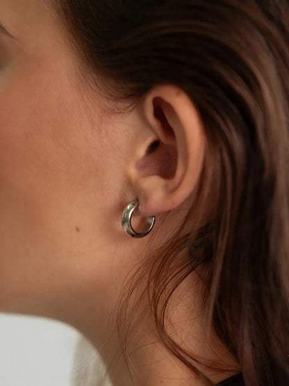 Chunky Ohrringe Gold & Silber Large 11mm - Dorose | Wasserfester Schmuck, 18K vergoldet