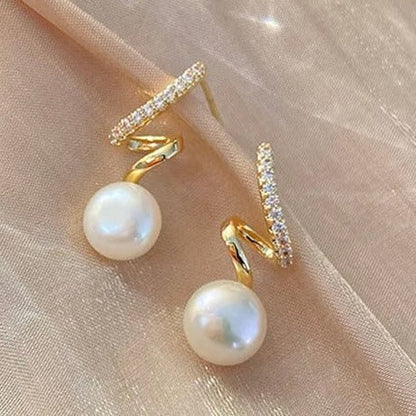 Ava - glänzende baumelnde perlenohrringe