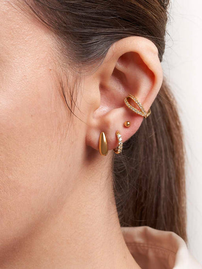 Dorose 18K-vergoldete Ohrringe aus nickelfreiem Edelstahl | Hypoallergener wasserdichter Schmuck für sensible Haut