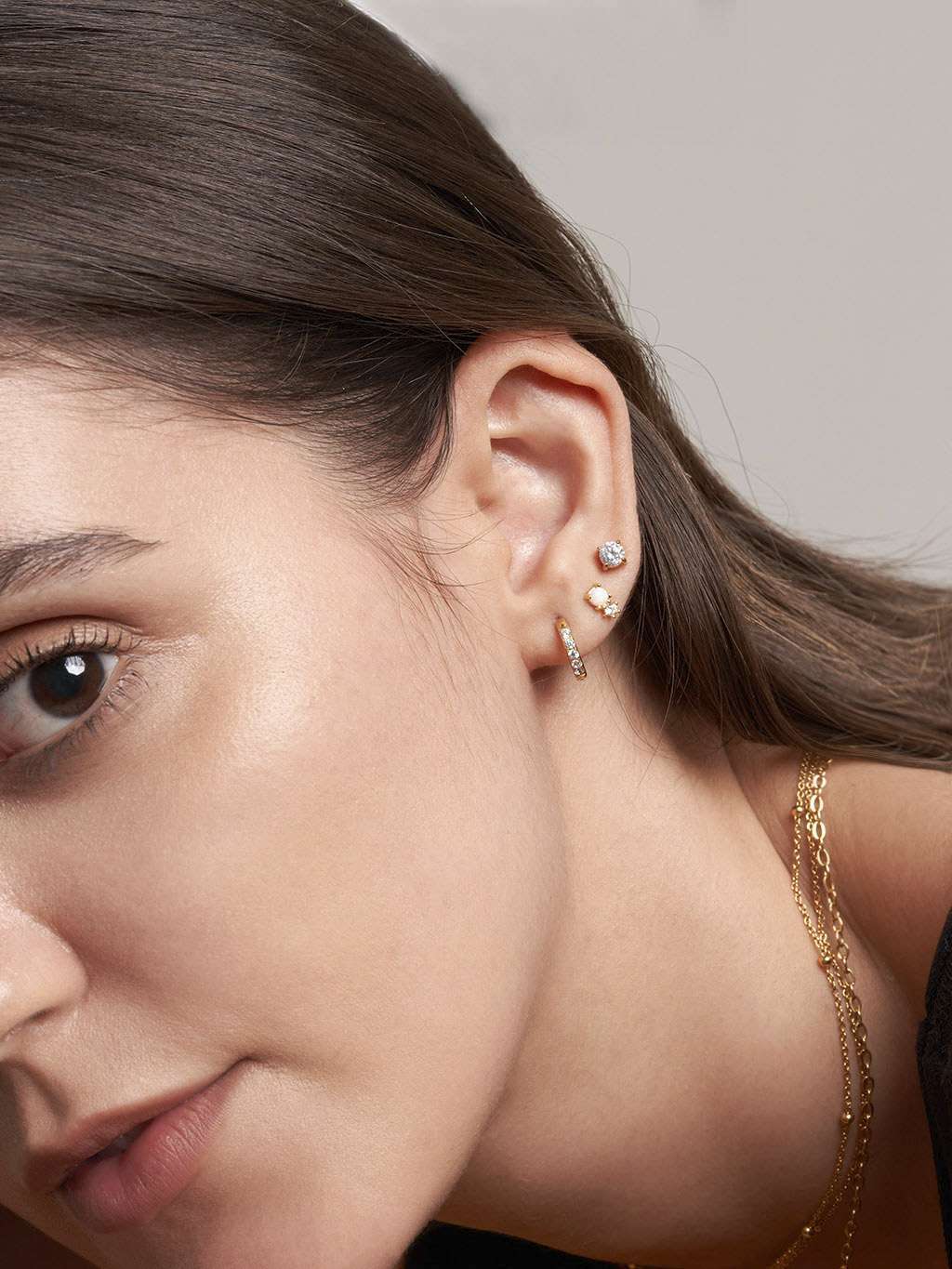 Dorose 18K-vergoldete Ohrringe aus nickelfreiem Edelstahl | wasserfest und hautverträglich für Beruf & Freizeit