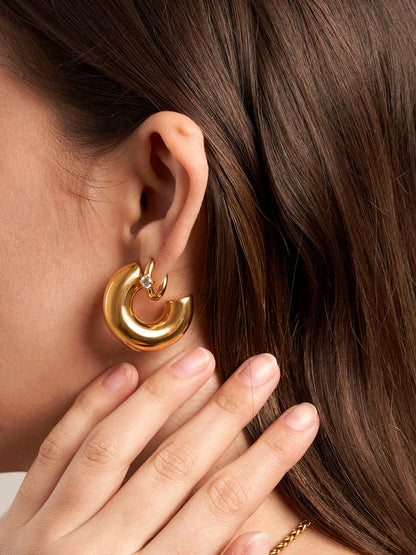 Dorose 18K-vergoldete Ohrringe aus nickelfreiem Edelstahl | wasserfest und hautverträglich für Beruf & Freizeit